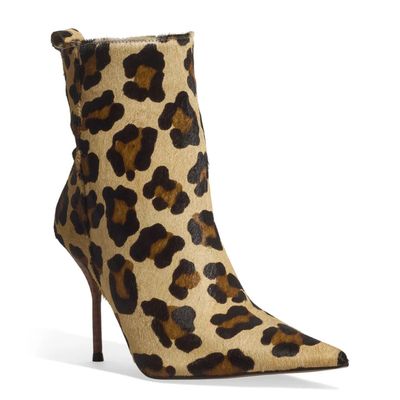 Bota Cano Médio Couro Estampa Pelo Onça