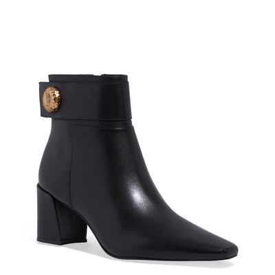 Bota Couro Nobre Preto Cano Baixo Metal