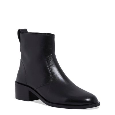 Bota Couro Confort Salto Grosso Preto