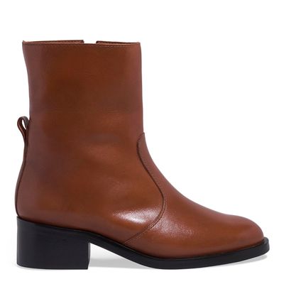 Bota Couro Cano Médio Marrom Salto Grosso