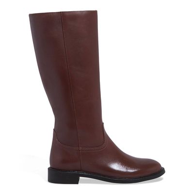 Bota Couro Confort Montaria Marrom Dark