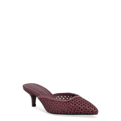 Mule Palha Bico Fino Recorte Marsala