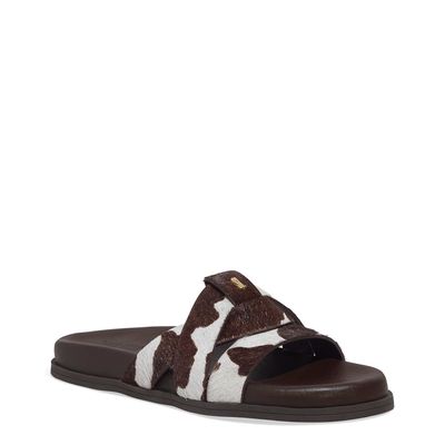 Papete Couro Pelo Animal Print Marrom