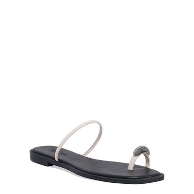 Rasteira Off White Tira De Dedo Metal Bold