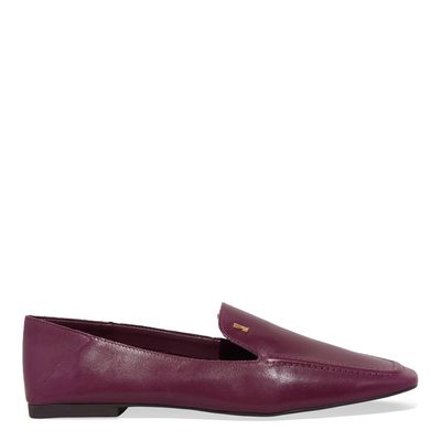 Mocassim Couro Nobre Soft Roxo Berry Bico Redondo