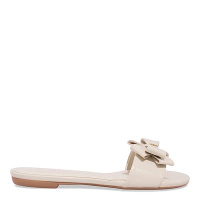 Rasteira Flat Napa Laço Off White
