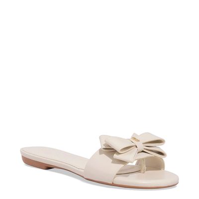 Rasteira Flat Napa Laço Off White