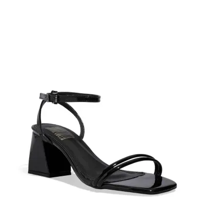 Sandália Verniz Preto Bico Quadrado