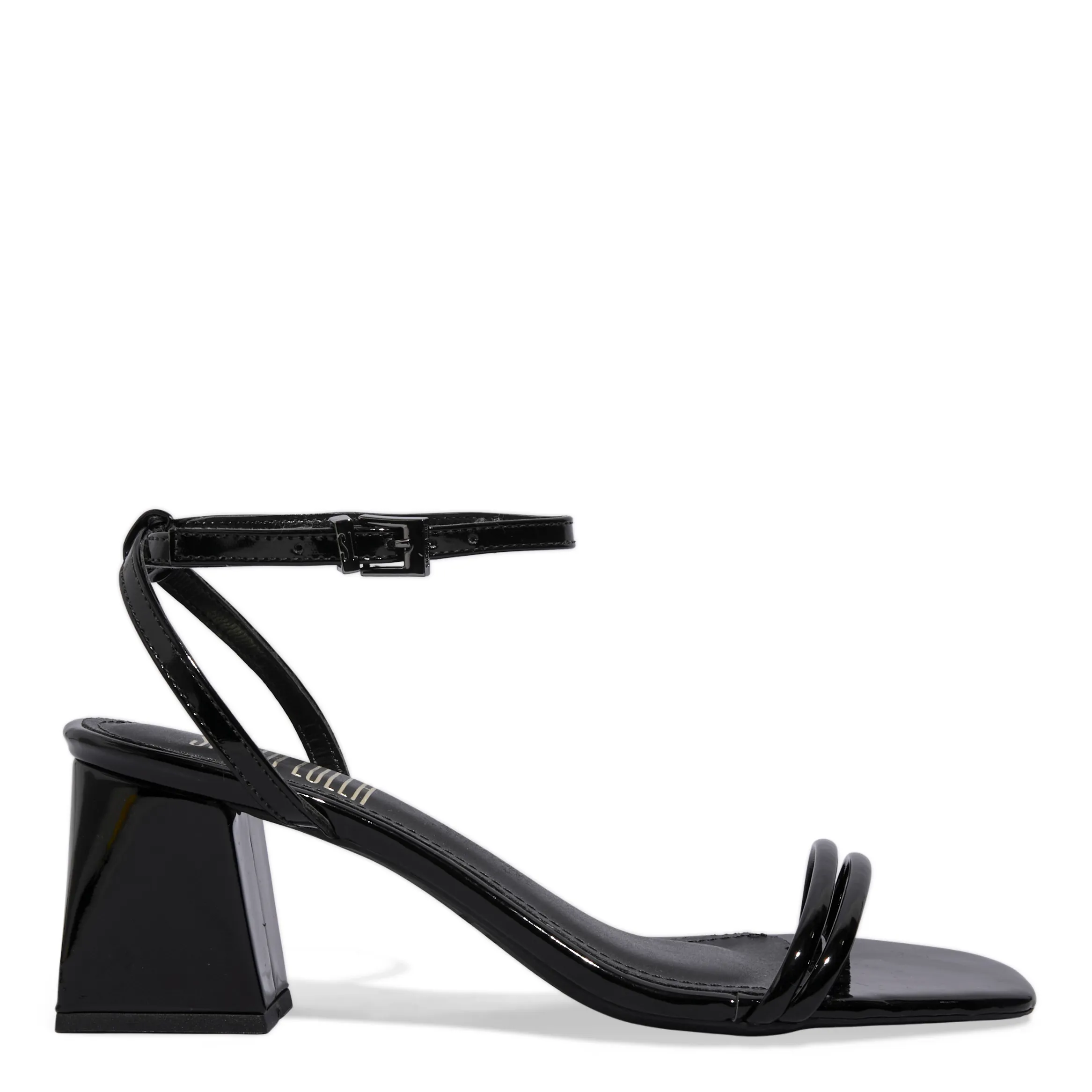 Sandália Verniz Preto Bico Quadrado - Santa Lolla