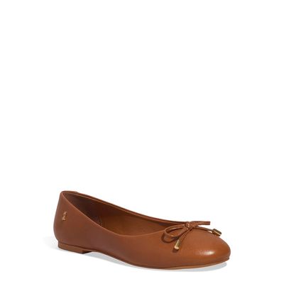 Sapatilha Couro Confort Marrom Laço