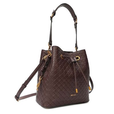 Bolsa Bucket Média Soft Cubos Marrom Dark Alça Dupla