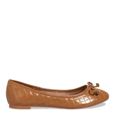 Sapatilha Matelassê Napa Caramelo Laço