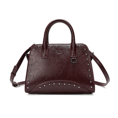 Bolsa Média Material Rustico Roxo Berry Alça Dupla