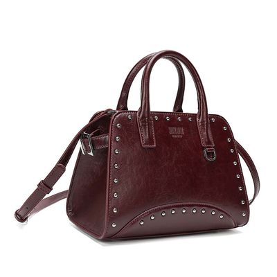 Bolsa Média Material Rustico Roxo Berry Alça Dupla