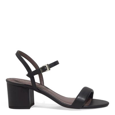 Sandália Napa Soft Salto Grosso Preta