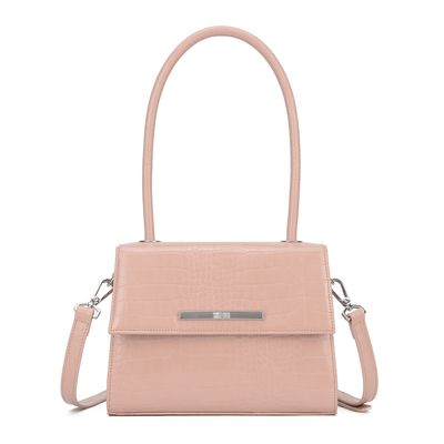 Bolsa Croco Alto Brilho Rosa Quartzo