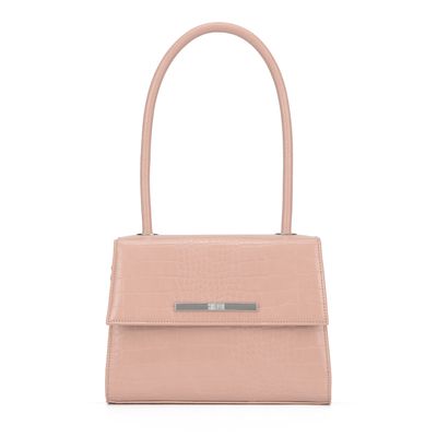 Bolsa Croco Alto Brilho Rosa Quartzo