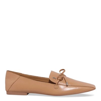 Mocassim Couro Soft Bico Quadrado Bege