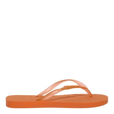 Chinelo Borracha Bico Redondo Laranja Flame