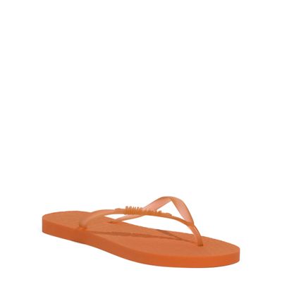 Chinelo Borracha Bico Redondo Laranja Flame