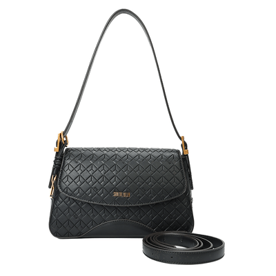 Bolsa Média Soft Cubos Preto Alça De Ombro