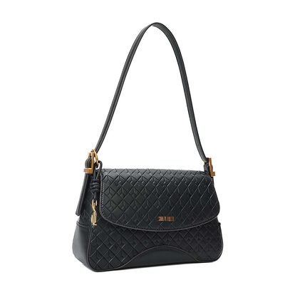 Bolsa Média Soft Cubos Preto Alça De Ombro