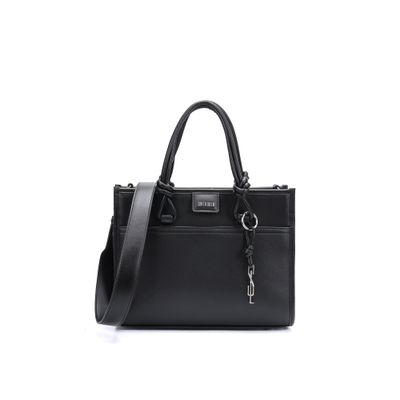 Bolsa Tote Grande Soft Preta Alça Dupla