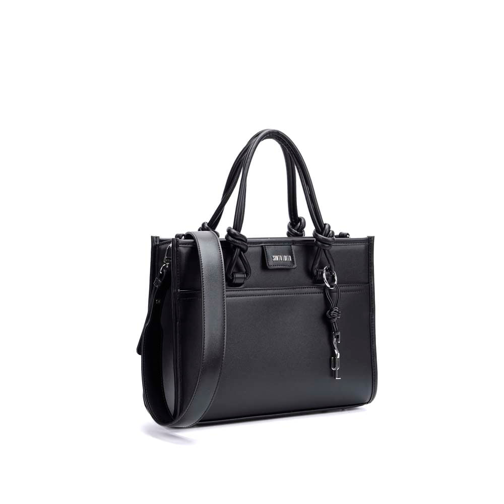 Bolsa Tote Grande Soft Preta Alça Dupla - Santa Lolla