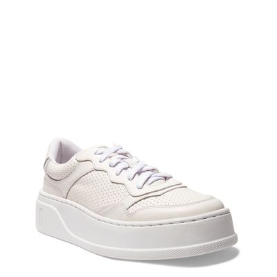 Tênis Couro Confort Plataforma Branco