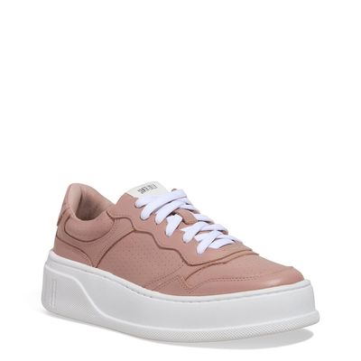 Tênis Couro Confort Plataforma Rose