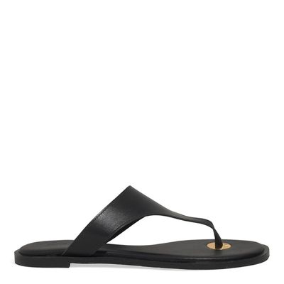 Rasteira Thong Couro Nobre Soft Preto