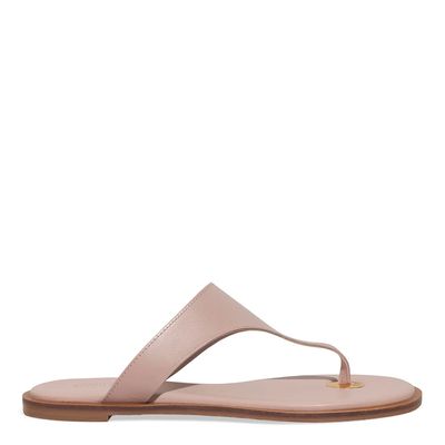 Rasteira Thong Couro Nobre Soft Rose