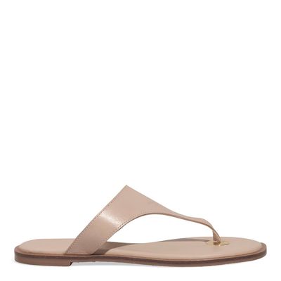 Rasteira Thong Couro Nobre Soft Bege Sand