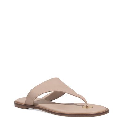 Rasteira Thong Couro Nobre Soft Bege Sand