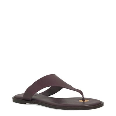 Rasteira Thong Couro Nobre Soft Roxo Berry