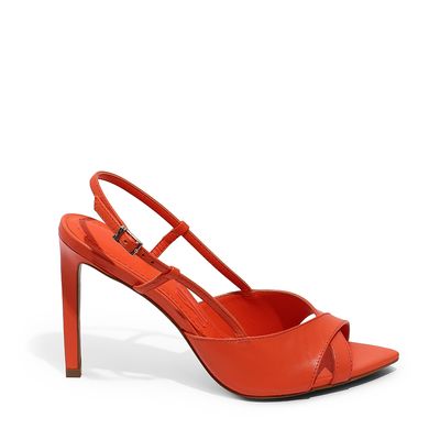 Peep Toe Couro Pelica Premium Flame
