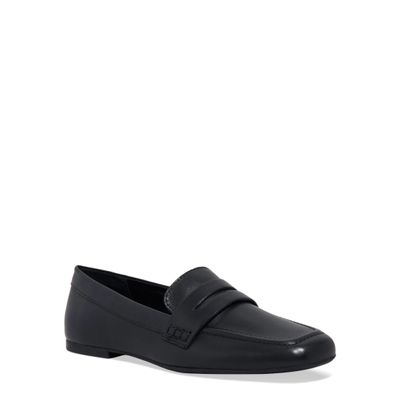 Mocassim Couro Soft Bico Quadrado Preto