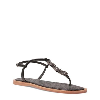 Rasteira Thong Shiny Lolla Brilho Strass Preta