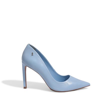 Scarpin Couro Pelica Soft Azul Nuvem