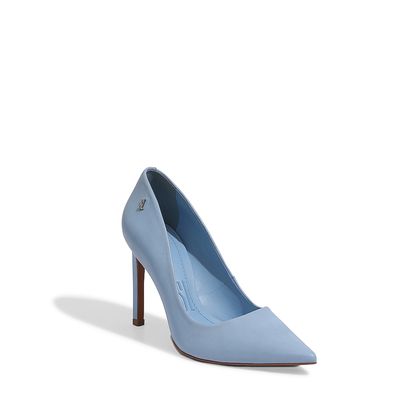 Scarpin Couro Pelica Soft Azul Nuvem