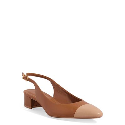 Scarpin Boneca Couro Salto Grosso Marrom