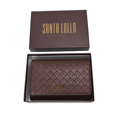 Carteira Soft Com Caixa Alça Transversal Marrom Taupe