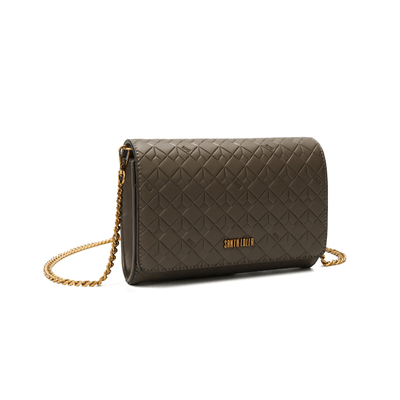 Carteira Soft Com Caixa Alça Transversal Marrom Taupe