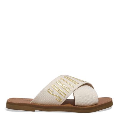 Rasteira Tiras Gorgurão Off White