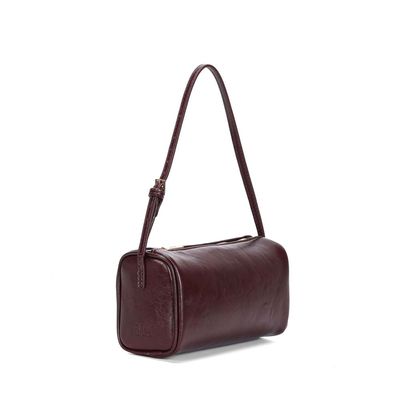 Bolsa Pequena Material Rustico Roxo Berry Alça De Ombro