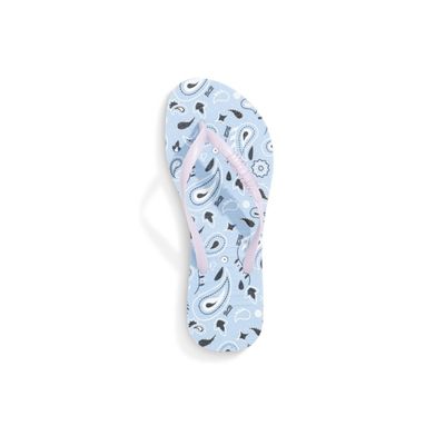 Flip Flop Infantil Azul Nuvem Borracha Salto Flat