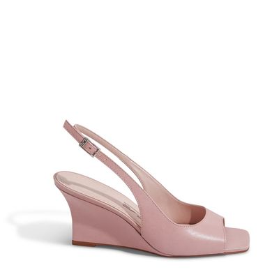 Peep Toe Couro Pelica Premiun Rosa Quartzo