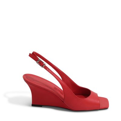 Peep Toe Couro Pelica Premiun Vermelho Chilli