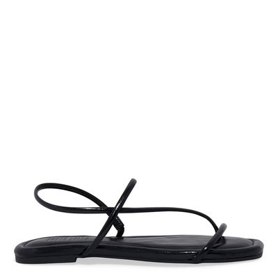 Rasteira Tiras Napa Preta