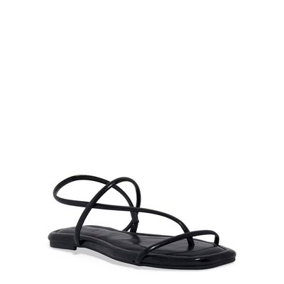 Rasteira Tiras Napa Preta